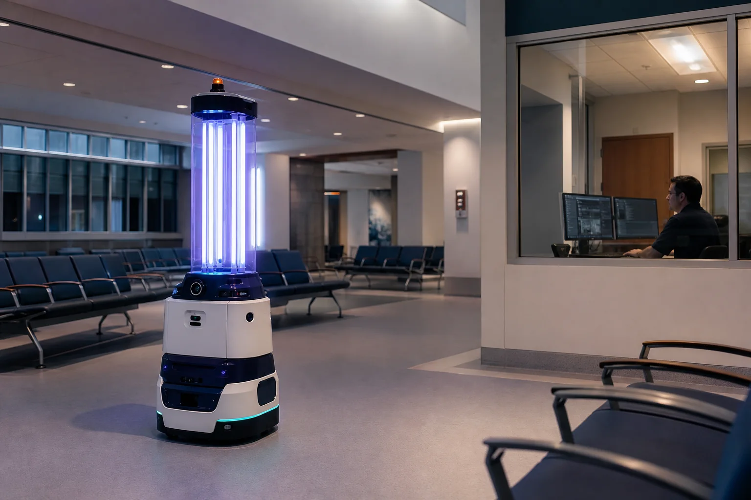Robot For Désinfection UVC en situation professionnelle
